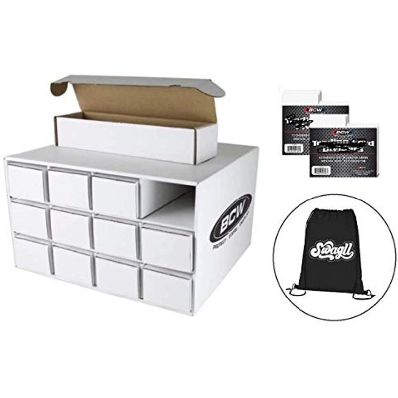 SWAGLL BCW Trading Card House Storage Box with 12 800Count Storage